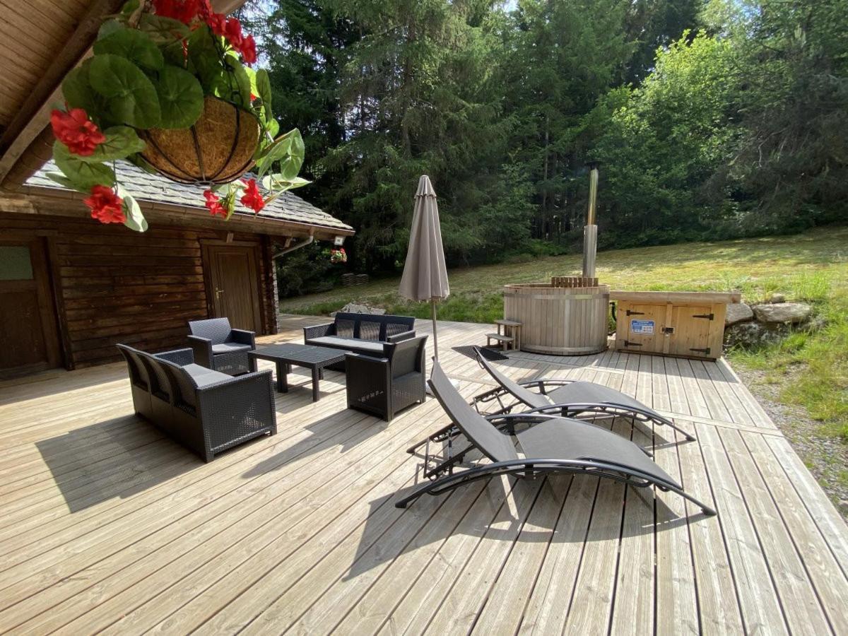 Le Fishing Lodge Chalet En Bois Avec Bain Nordique La Bresse Eksteriør billede